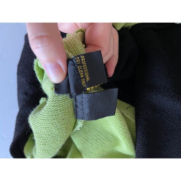 Donna Vinci Knits Vintage Church Dress Green Black Beaded Size 6 Modest Wool - Picture 12 of 12